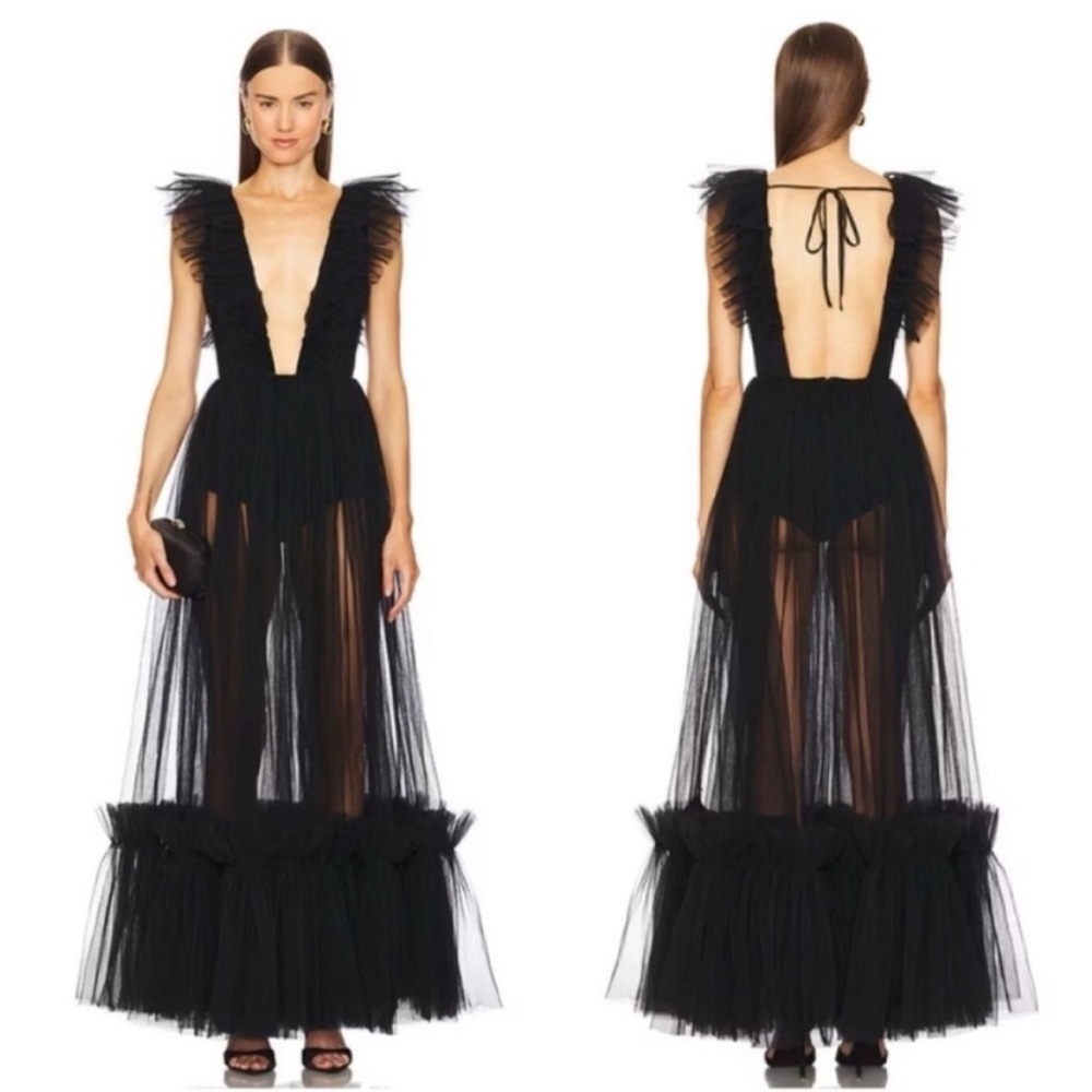 Michael Costello x Revolve Annistyn Gown Black